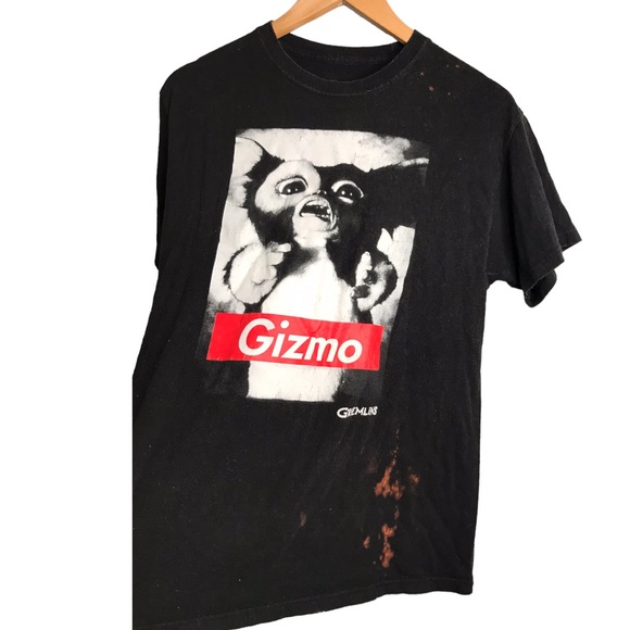 Gizmo graphic bleach distressed black T-shirt - Picture 2 of 5